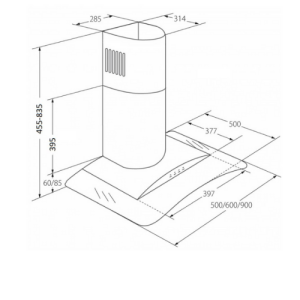 Вытяжка Akpo Largo Eco 50 WK-4 Inox схема