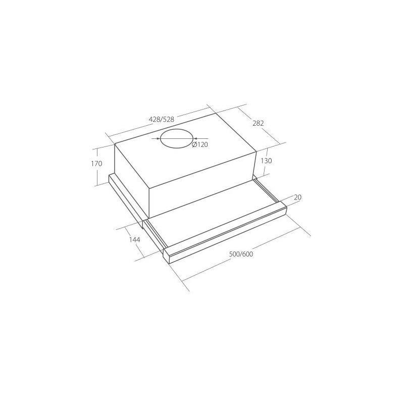 Вытяжка Akpo Light Eco 50 WK-7 Inox схема