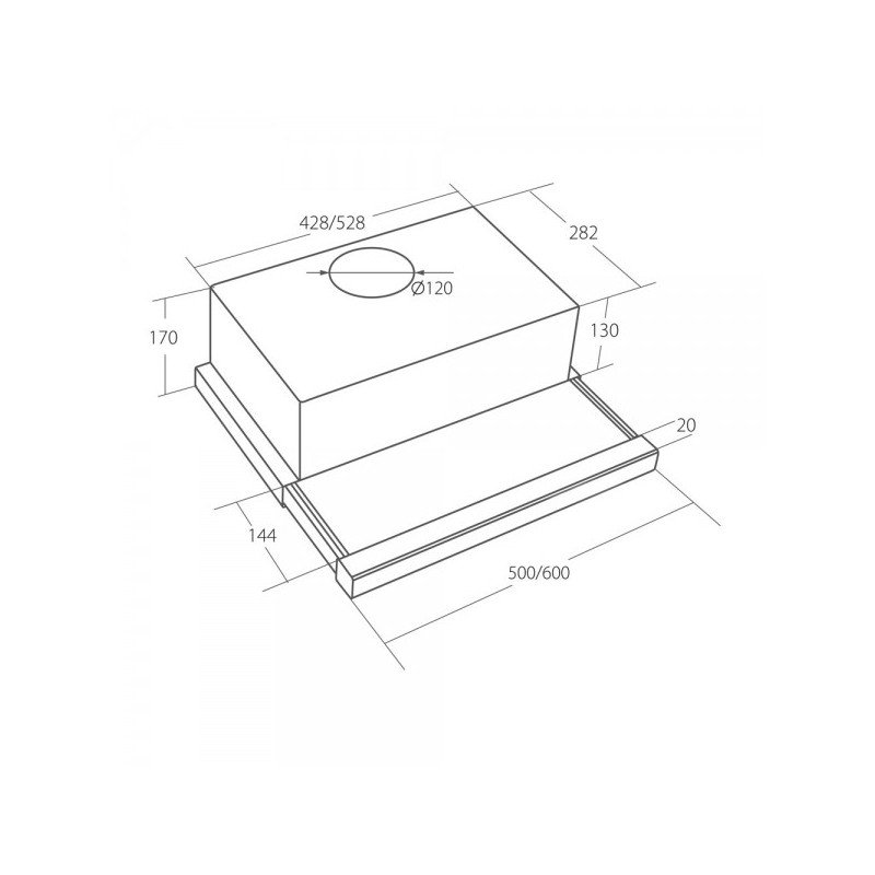 Вытяжка Akpo Light Eco Glass Twin 50 WK-7 White схема