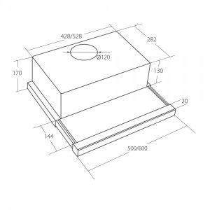 Вытяжка Akpo Light Eco Glass Twin 60 WK-7 Beige схема