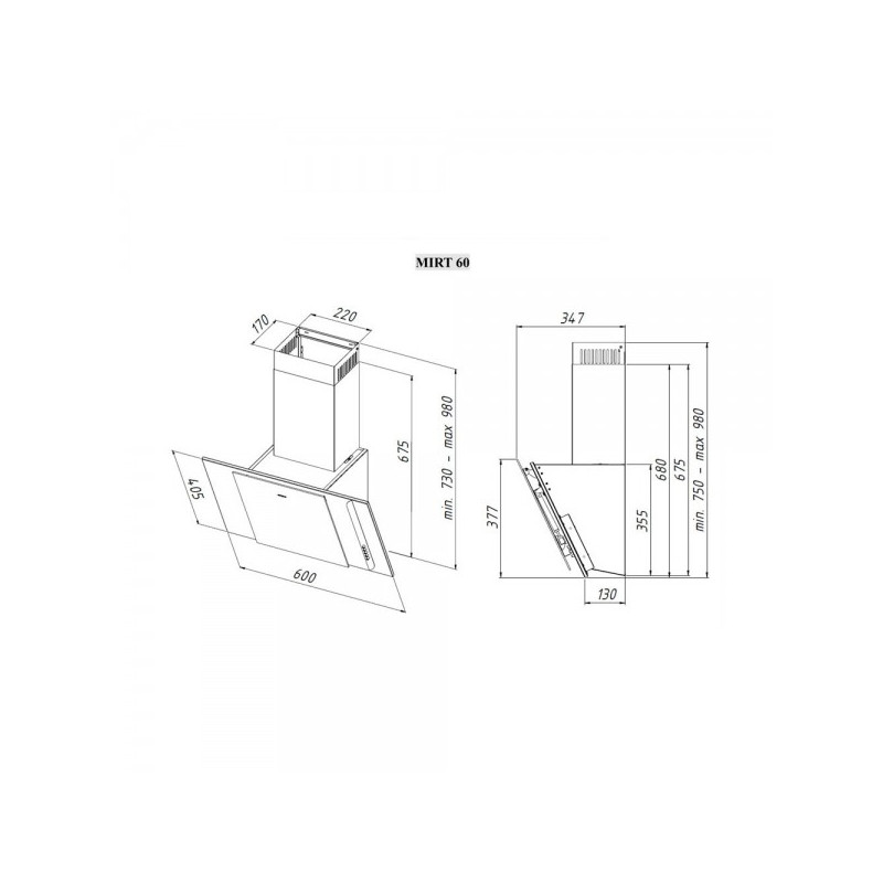 Вытяжка Akpo Mirt Eco 60 WK-4 Black схема