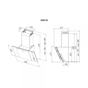 Вытяжка Akpo Mirt Eco 60 WK-4 White схема