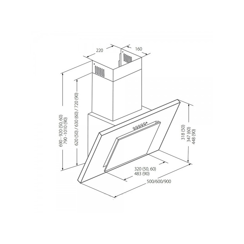 Вытяжка Akpo Nero Line Eco 60 WK-4 Black схема