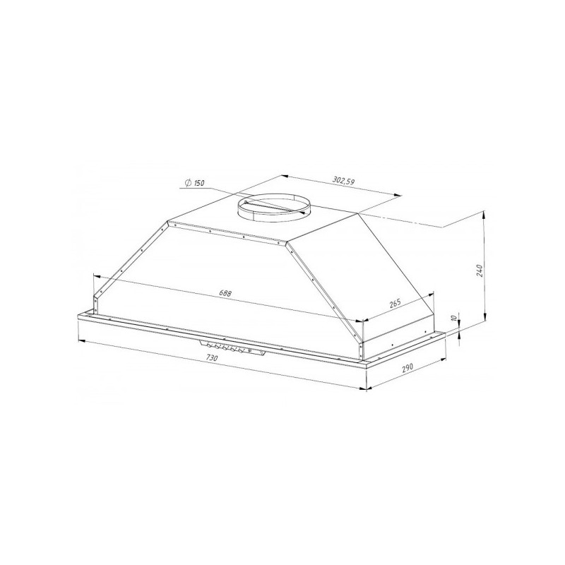 Вытяжка Akpo Neva Eco 80 WK-4 Inox схекма