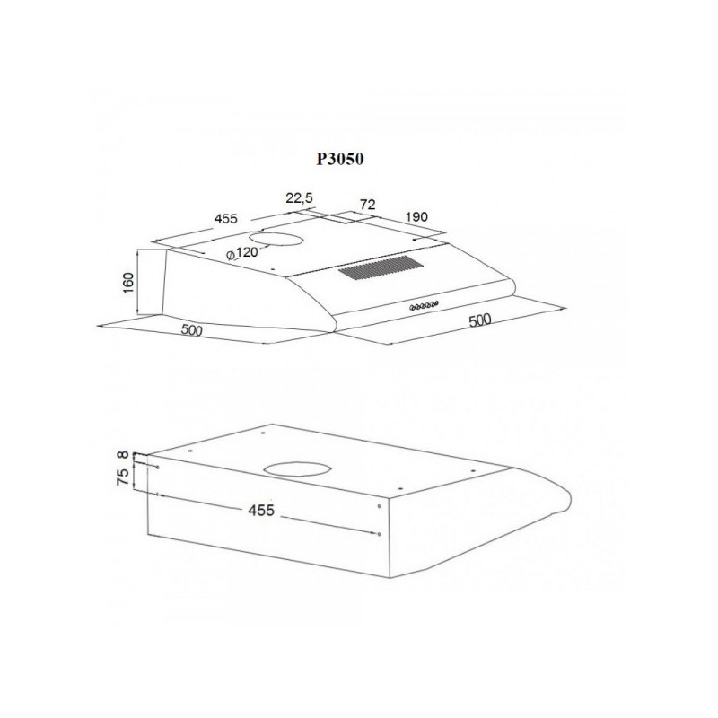 Вытяжка Akpo P-3050 WK-7 Grey схема