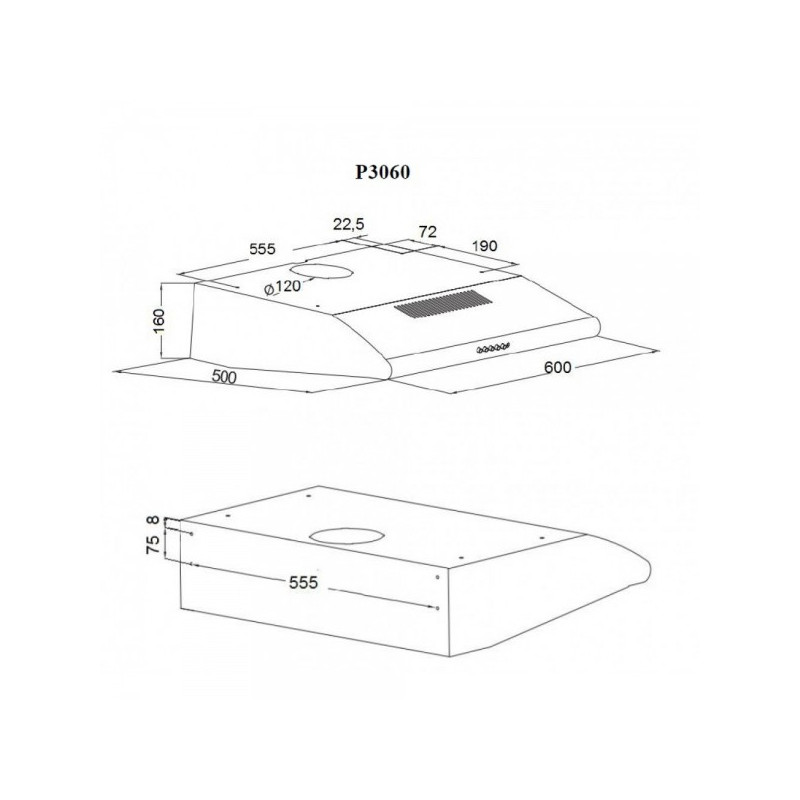 Вытяжка Akpo P-3060 WK-7 White схема