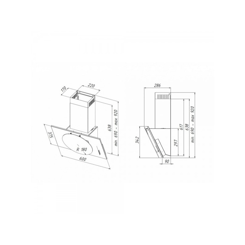 Вытяжка Akpo Selene Eco 60 WK-4 Black схема