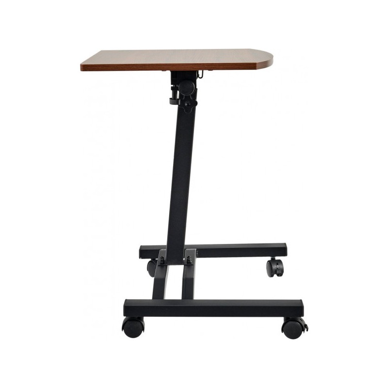 Приставной столик Bradex Ролет темное дерево/черный вид сбоку