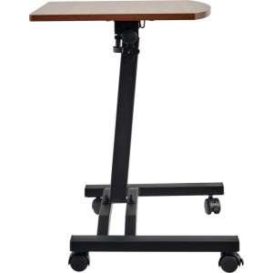 Приставной столик Bradex Ролет темное дерево/черный вид сбоку