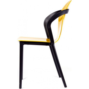 Стул Bradex Spoon горчичный/черный вид сбоку