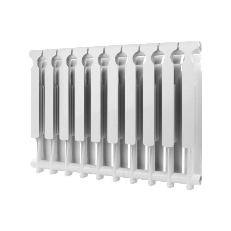 Радиатор алюминиевый Rommer Optima 500 (10 секций) вид сзади