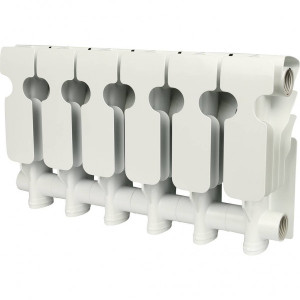 Радиатор алюминиевый Rommer Plus 200 (6 секций) вид сзади