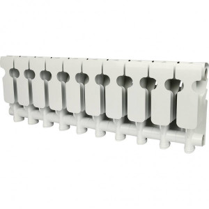 Радиатор алюминиевый Rommer Plus 200 (10 секций) вид сзади