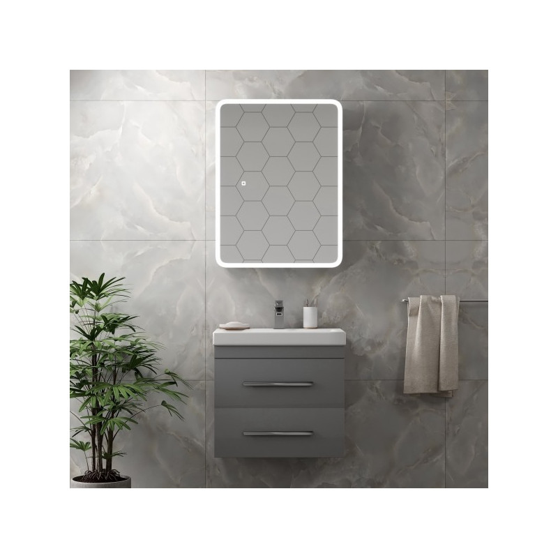 Шкаф с зеркалом Континент Emotion Led 50x80 в интерьере