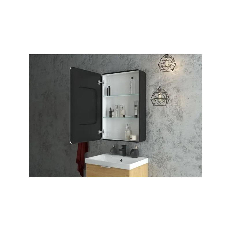 Шкаф с зеркалом Континент Eltoro Led 56x85 вид внутри