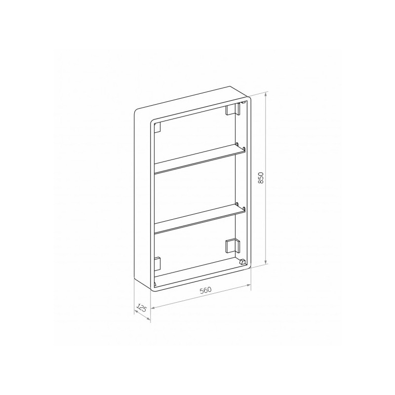 Шкаф с зеркалом Континент Eltoro Led 56x85 схема