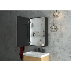 Шкаф с зеркалом Континент Eltoro Led 56x85 вид внутри