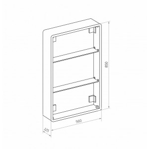 Шкаф с зеркалом Континент Eltoro Led 56x85 схема
