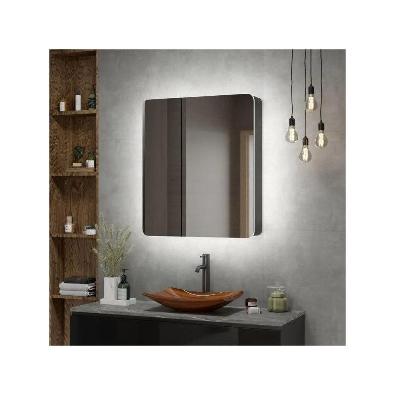 Шкаф с зеркалом Континент Eltoro Led 76x85 в интерьере