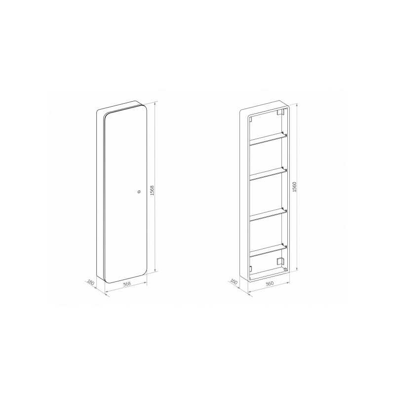 Шкаф-пенал Континент Eltoro Led схема