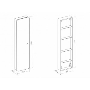 Шкаф-пенал Континент Eltoro Led схема