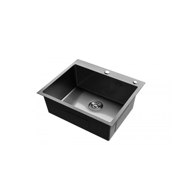 Кухонная мойка Roxen Simple 60 графит вид сбоку