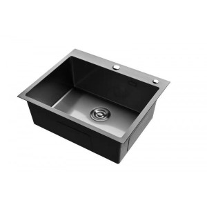 Кухонная мойка Roxen Simple 60 графит вид сбоку
