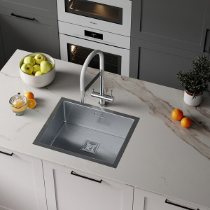 Кухонная мойка Roxen Uno 54 сатин в интерьере