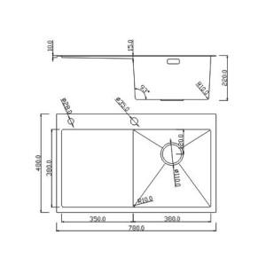 Кухонная мойка Roxen Vespa 70L сатин схема