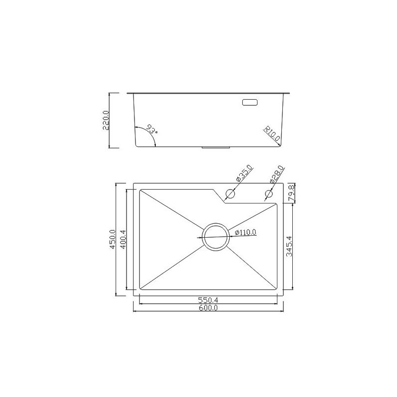Кухонная мойка Roxen Wellnes 60 сатин схема
