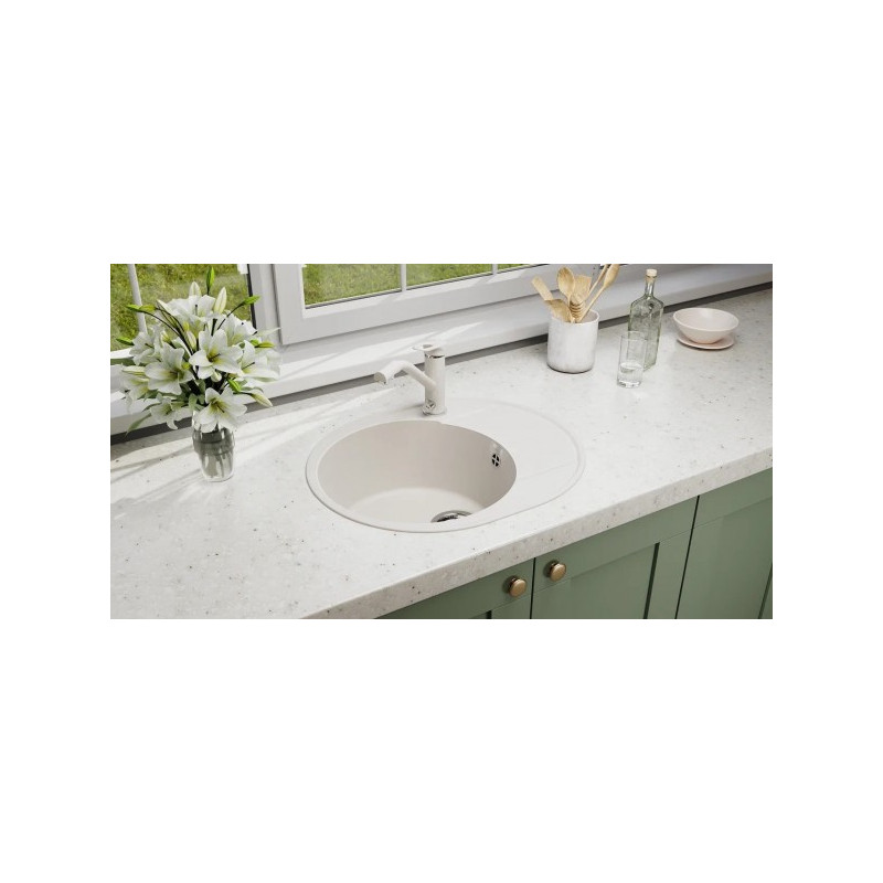 Кухонная мойка Ulgran Quartz Nora 585-01 жасмин в интерьере