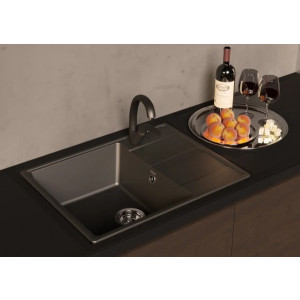 Кухонная мойка Ulgran Quartz Prima 650-07 уголь в интерьере