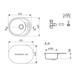 Кухонная мойка Ulgran U 403 302 песочный схема