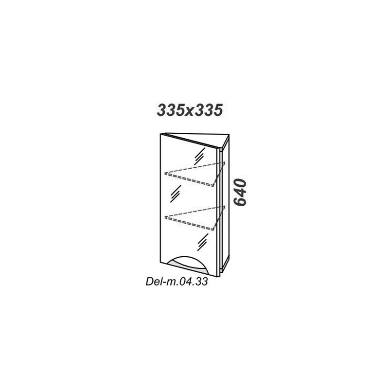 Шкаф с зеркалом Aqwella Дельта 34 Del-m.04.33 схема