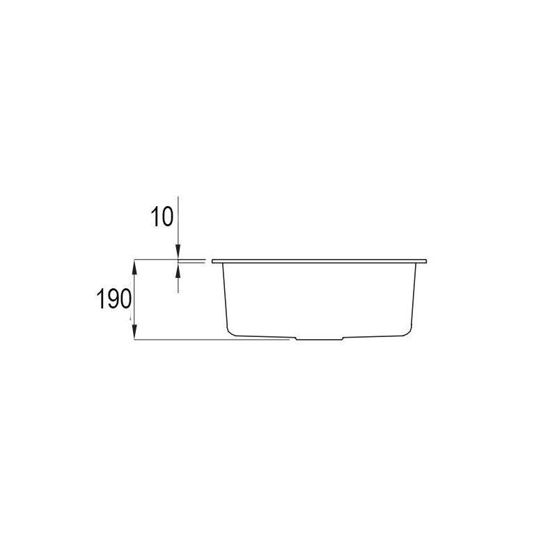 Кухонная мойка Elleci Quadra 110 K97 Light Grey схема сбоку