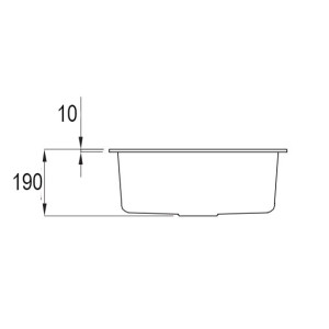 Кухонная мойка Elleci Quadra 110 K97 Light Grey схема сбоку