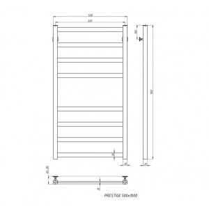 Полотенцесушитель Stinox Prestige 500x1000 БП (1/2") схема
