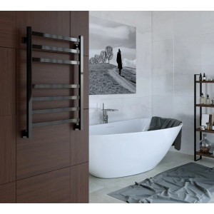 Полотенцесушитель Stinox Prestige 500x700 НП (1/2") черный в интерьере