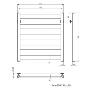 Полотенцесушитель Stinox San Remo 500x600 НП (1/2") белый матовый схема