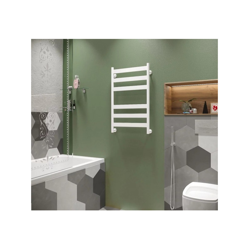 Полотенцесушитель Stinox Napoli 500x800 НП (1/2") белый матовый в интерьере