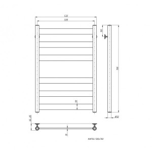 Полотенцесушитель Stinox Napoli 500x800 НП (1/2") белый матовый схема