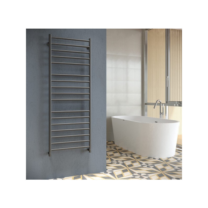 Полотенцесушитель Stinox Toscana Luxe 400x1400 НП (1/2") черный матовый в интерьере