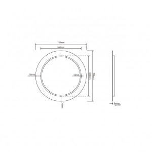 Зеркало Roxen Adema 70x70 схема