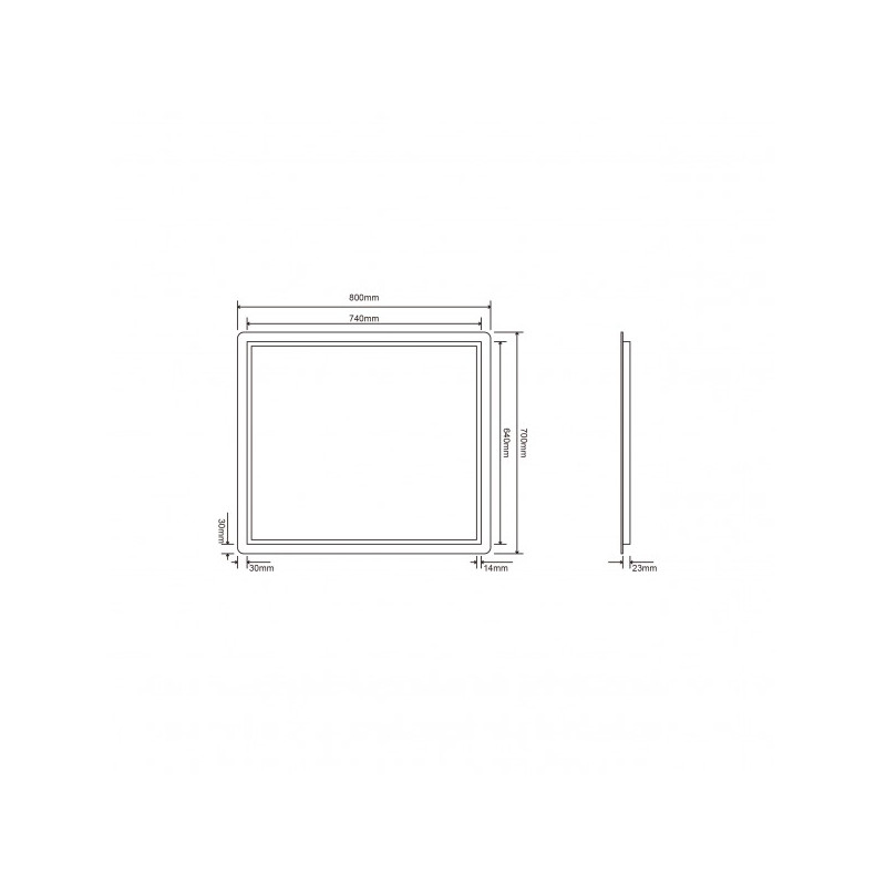 Зеркало Roxen Bella 80x70 схема