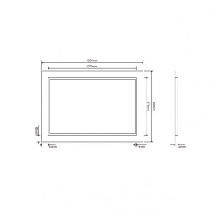 Зеркало Roxen Bliss Long 120x70 схема