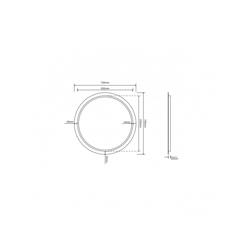 Зеркало Roxen Brimen 70x70 схема