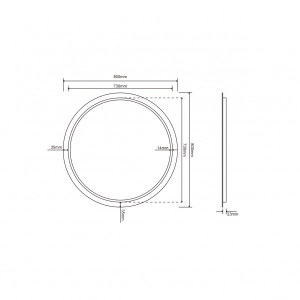 Зеркало Roxen Brimen 80x80 схема