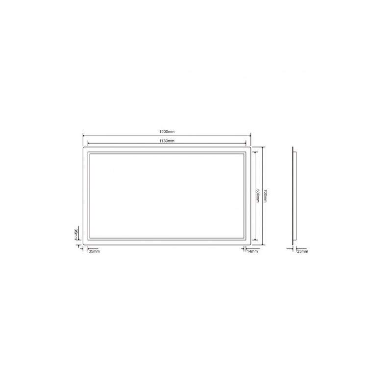 Зеркало Roxen Gotem 120x70 схема