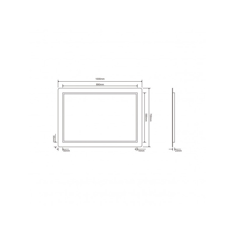 Зеркало Roxen Irida Long 100x70 схема