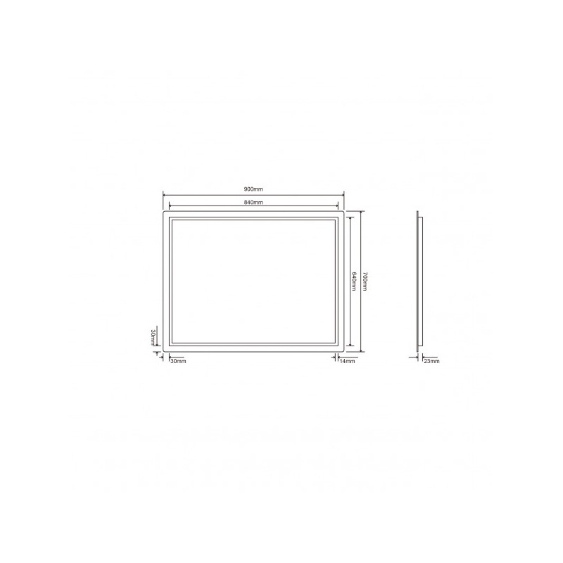 Зеркало Roxen Pure 90x70 схема